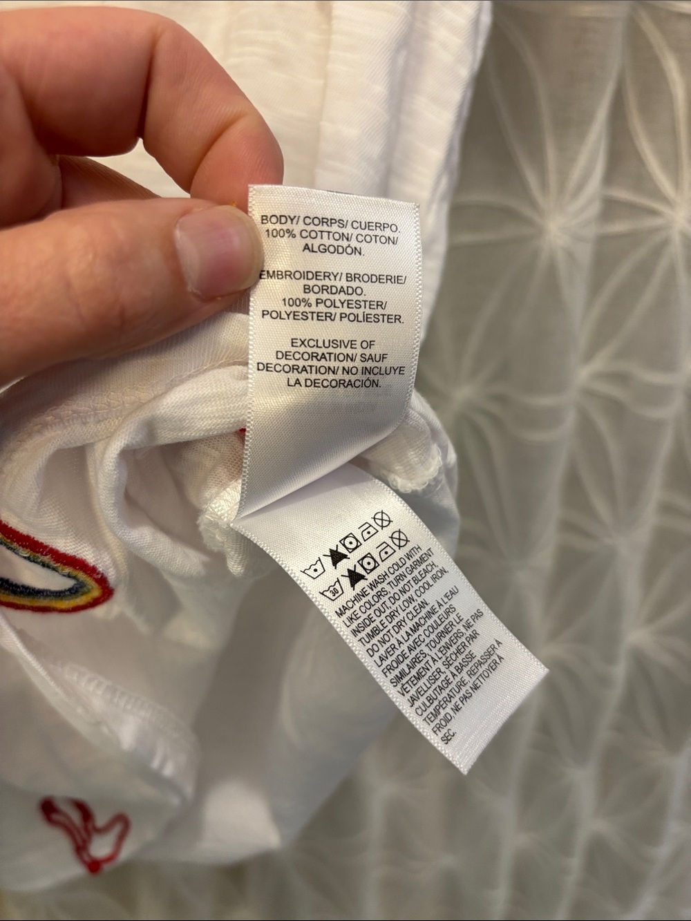 Lucky Brand White Short Sleeve Tee with Colorful Western Embroidery - Picture 4 of 6